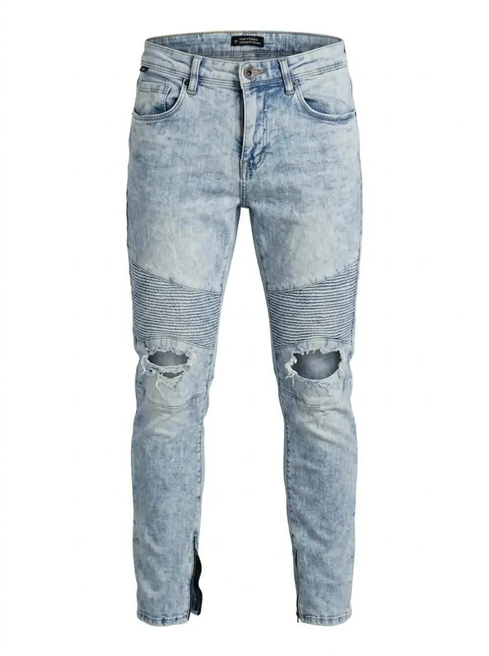 BDG Coton Blue Distressed Acid Wash Skinny Zip Hem Jeans Women Size 30